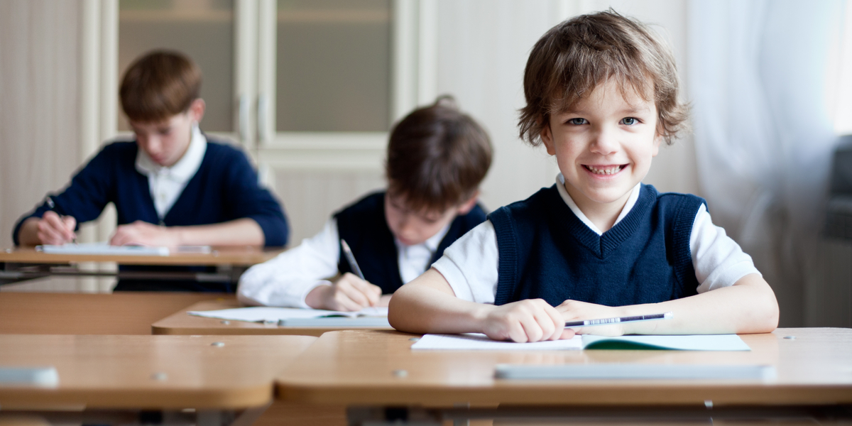 SMILING, CHILD, SCHOOL