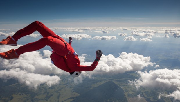 WOMAN, SKYDIVING