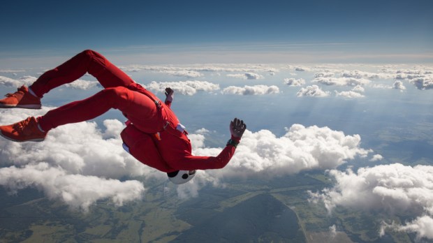 WOMAN, SKYDIVING