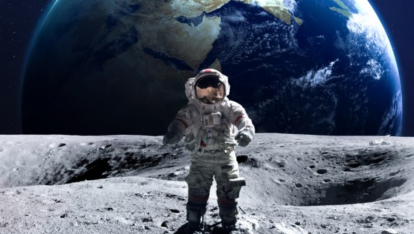 ASTRONAUT, MOON, EARTH