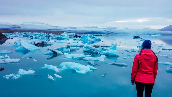 WOMAN, ICE, ANTARCTICA
