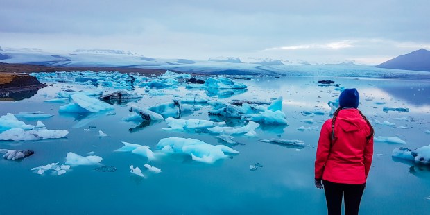 WOMAN, ICE, ANTARCTICA