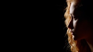 FEMME, PORTRAIT, FONCÉ