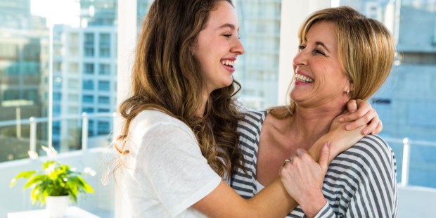 MOTHER, DAUGHTER, SMILE