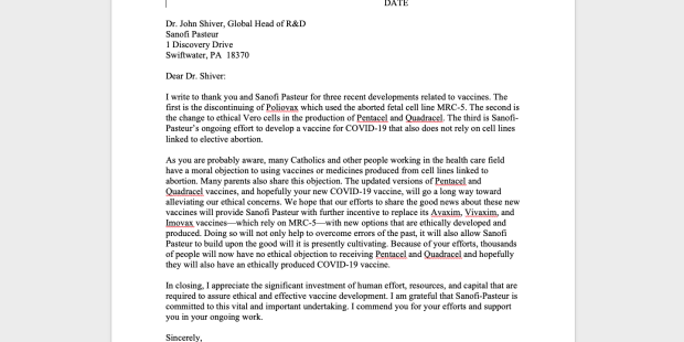 SAMPLE LETTER USCCB