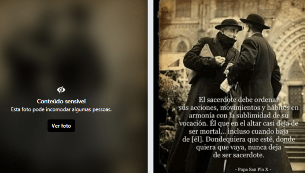 Rede social censura foto de padres de batina