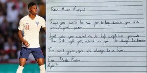 Dopo la sconfitta dell&#8217;Inghilterra e gli insulti, un bambino scrive a Marcus Rashford