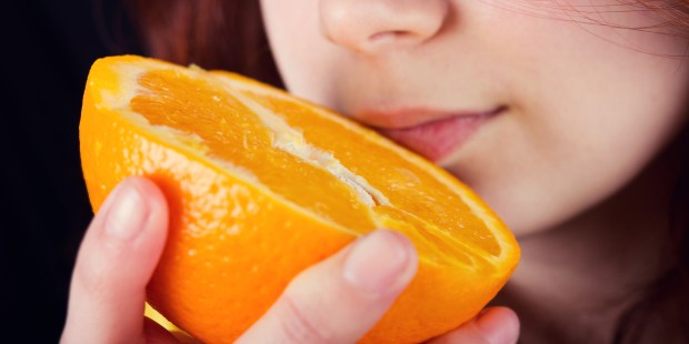 WOMAN, SMELL, ORANGE
