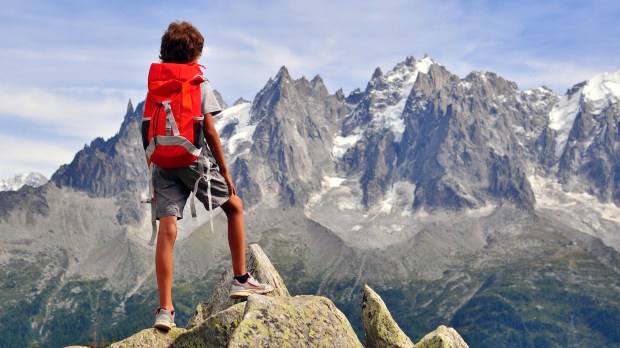 BOY, TREKKING, MOUNTAIN