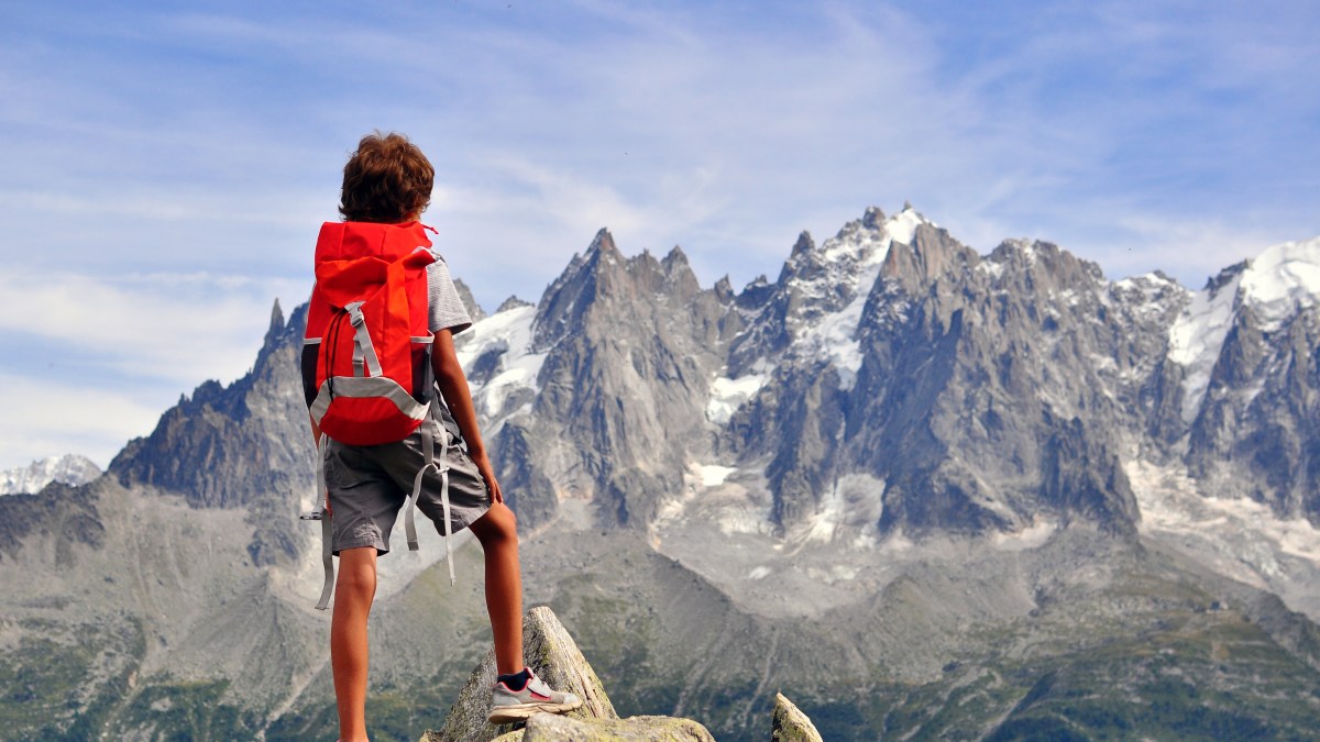 BOY, TREKKING, MOUNTAIN