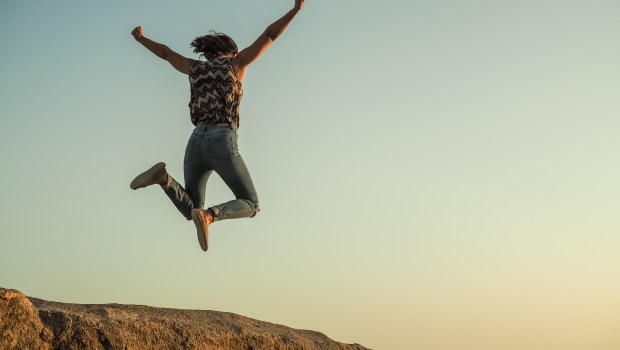 GIRL, JUMP, ROCKS