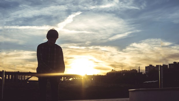 MAN, BACK, SUNSET
