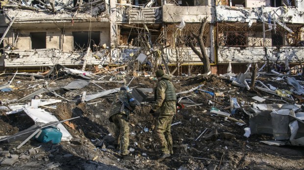 Zburzone budynki w Kijowie