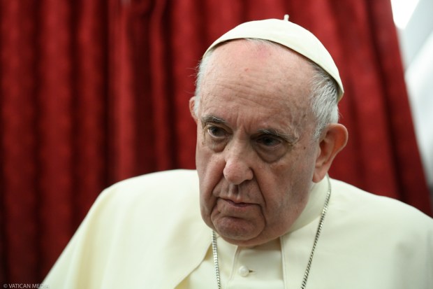 VATICAN-MALTA-POPE-papal-plane-journalists-Malta