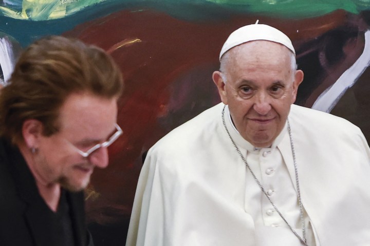 Irish rock band U2 - Bono Vox - Pope Francis - Scholas Occurrentes