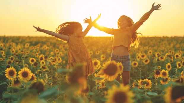 RAGAZZE, FELICI, GIRASOLI