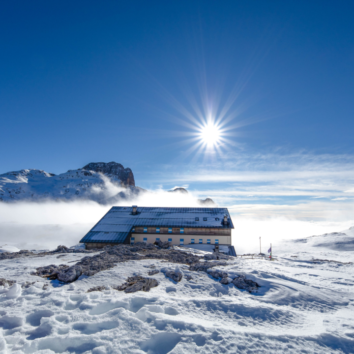 RIFUGIO, MONTAGNA, NEVE