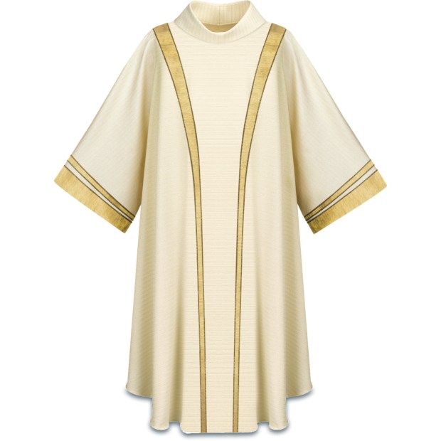 DALMATICA ABITO SACRO BIANCO ORO PASQUA