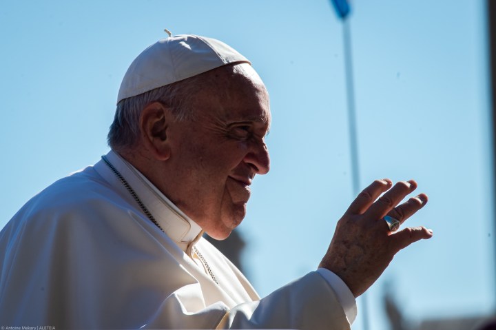 Pope Francis arrives for his weekly general audience in saint Peter's square