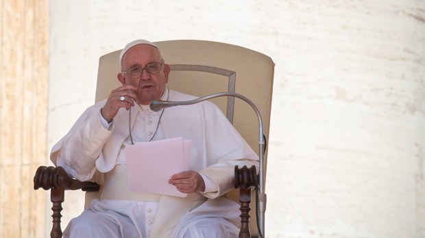 Pope Francis speech during his weekly general audience in saint Peter's square