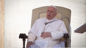 Pope Francis during his weekly general audience in St. Peter's square at the Vatican