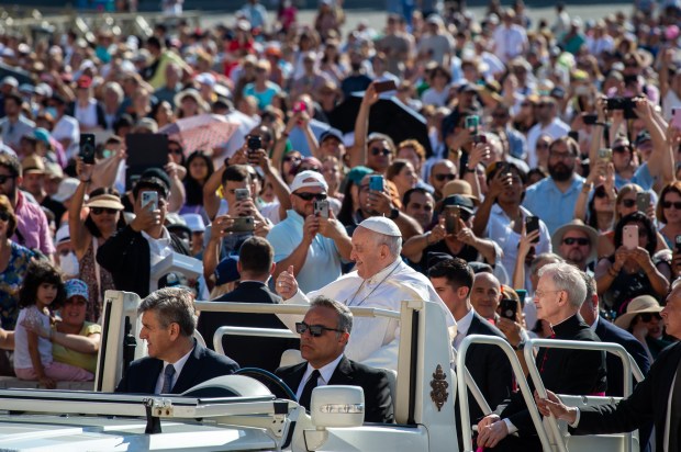 Pope Francis during his weekly general audience in saint peter's square - June 15 2022