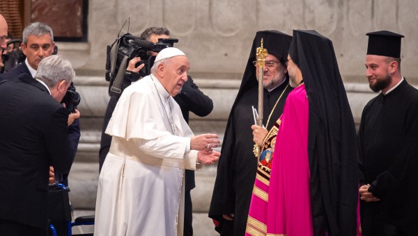 Pope Francis leads a mass for the Solemnity of Saints Peter and Paul