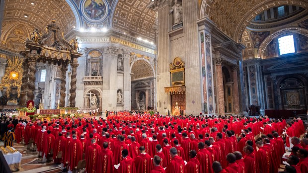 Pope Francis leads a mass for the Solemnity of Saints Peter and Paul