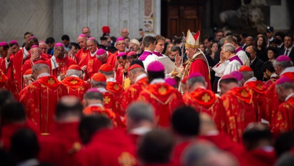 Pope Francis leads a mass for the Solemnity of Saints Peter and Paul