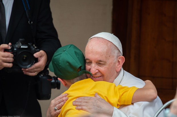 POPE FRANCIS DURING MEETING WITH THE CHILDREN'S COURTYARD