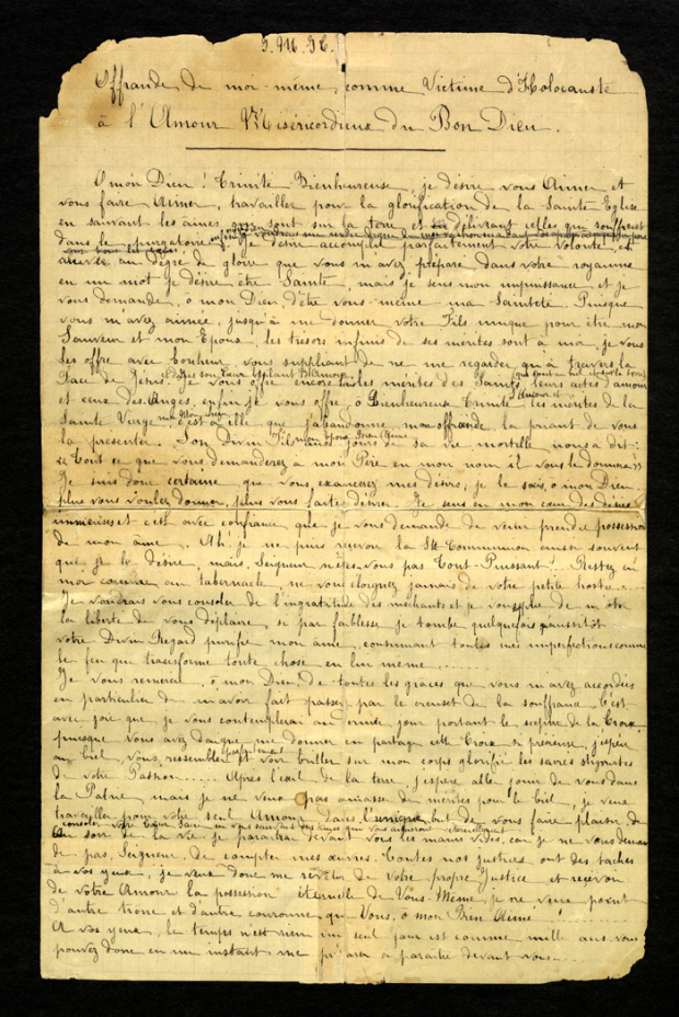 Acte d'offrande, Thérèse de Lisieux
