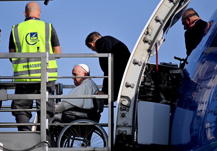 Pope-Francis-boards-his-plane-at-Romes-Fiumicino-airport-as-he-departs-for-a-trip-to-Canada-AFP-