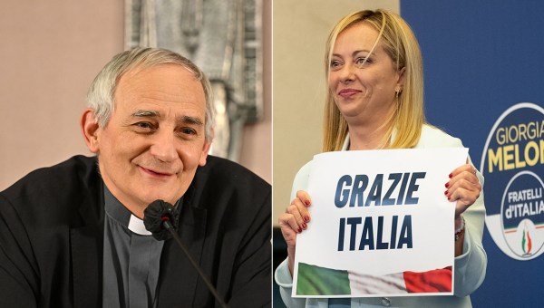 Cardinale-Zuppi-Giorgia-Meloni