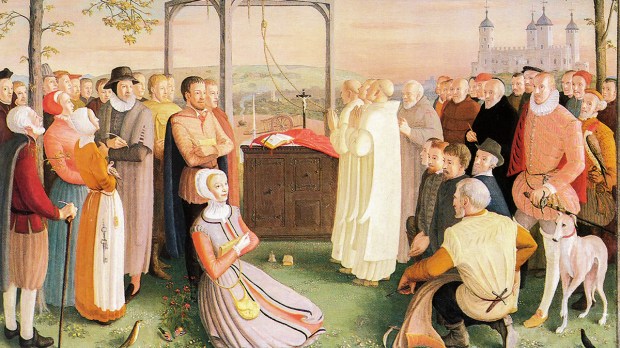 The painting by Daphne Pollen (1904-86) commissioned for the 1970 canonization of the forty martyrs of England Wales.