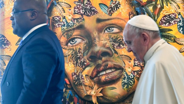 Pope Francis and Democratic Republic of Congo President Felix Tshisekedi Tshilombo meet at Vatican