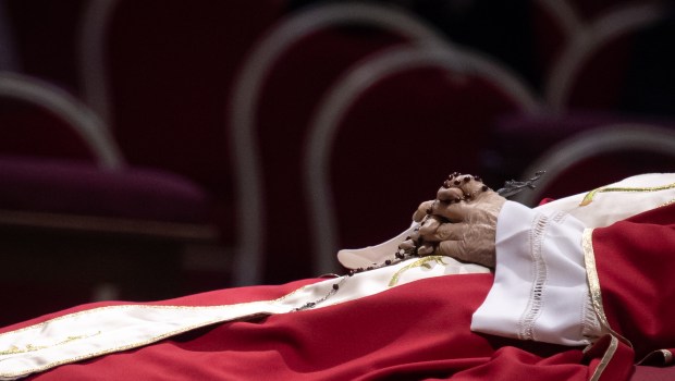 The body of Pope Emeritus Benedict XVI