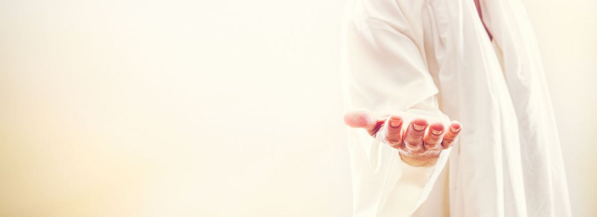 Jesus Christ extending welcoming hand
